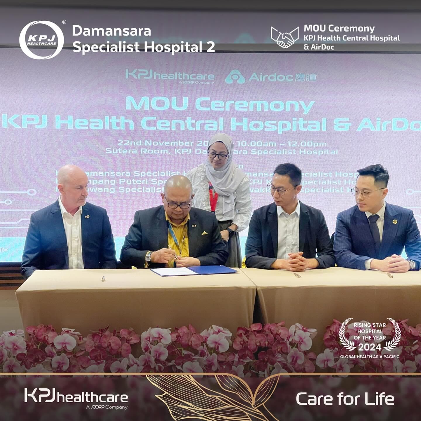 Representatives from KPJ, Airdoc, and CityMedic at the AI diagnostics MoU signing